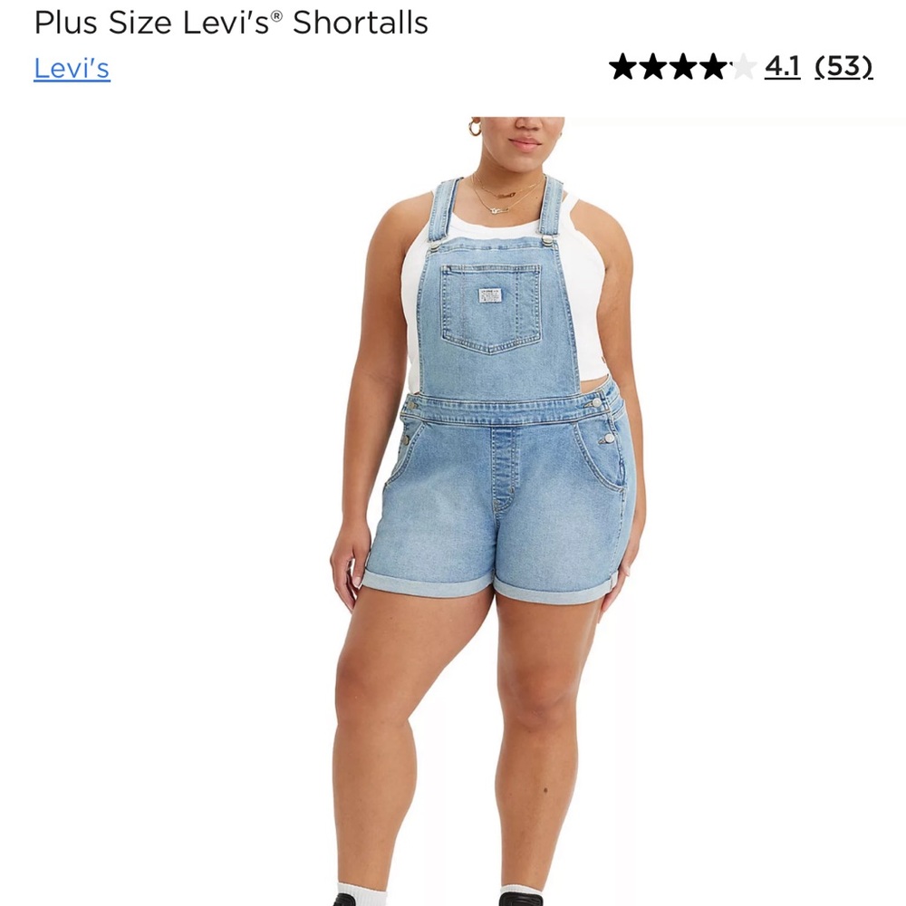 Levi's Women's Plus Blue Denim Shortalls